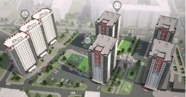ЖК Мичурино макет парковки возле домов