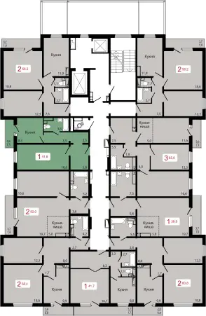 ЖК Берег, дом 7.5, этаж 2