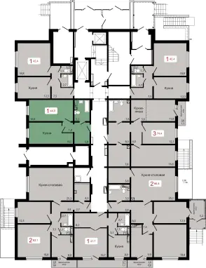 ЖК Берег, дом 7.6, этаж 1