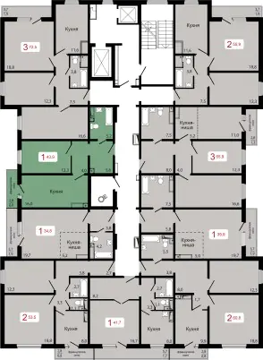 ЖК Берег, дом 7.6, этаж 17