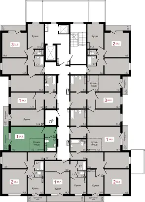 ЖК Берег, дом 7.6, этаж 2