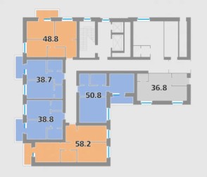 ЖК Параплан, секция 2, этаж 1