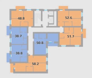ЖК Параплан, секция 2, этажи 2-16