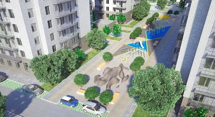 жк пять+ двор макет