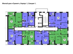ЖК Тихие зори, дом Гранит, корпус 1, секция 1