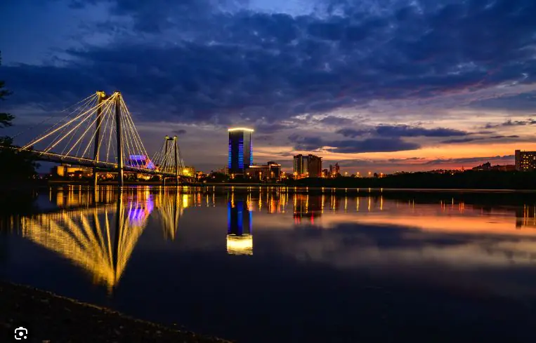 Левый берег Красноярска, Вантовый мост, Енисей